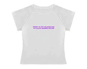 Bieber Fieber Top, Baumwolle Spandex Raglan Ärmel Tee