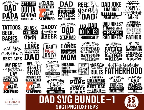 Art & Collectibles Father's Day Bundle SVG Dad Bundle Svg png Funny Dad ...