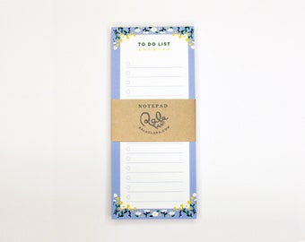 Magnetic To-Do List Notepad, Recycled Paper, Floral Design, Desk Stationery Gift