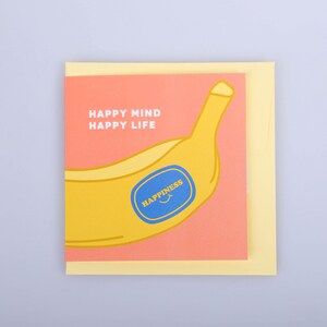 Happy mind Happy Life (Happiness) Gevouwen kaart | Wenskaart