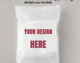 Personalized Matte Frosted Zipper Bags with your logo/text, Custom Plastic Zipper Bags for Clothing/Underwear, High Quality Zipper Bags