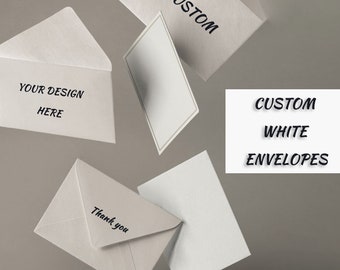 Enveloppes blanches personnalisées avec votre design, Concevez des enveloppes imprimées pour un anniversaire/un emballage cadeau/une entreprise, Enveloppes pour faire-part de mariage