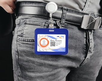 Porte-badge d'identification en plastique coulissant personnalisé, porte-carte personnalisé, manchon de badge de travail en plastique pour bureau, école, usine, carte d'identité, cartes de crédit