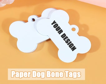Personalized Dog Bone Die Cuts Hang Tags (Thickness 300 GSM) Gift/ Price/ Swing Tags, Bone Tag， Dog Tag Paper Shape Tags with Your Logo/Text