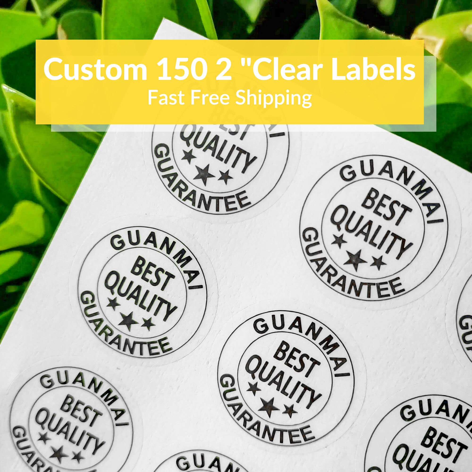 Custom 150 2 Circle Clear Labels Transparent Round - Etsy