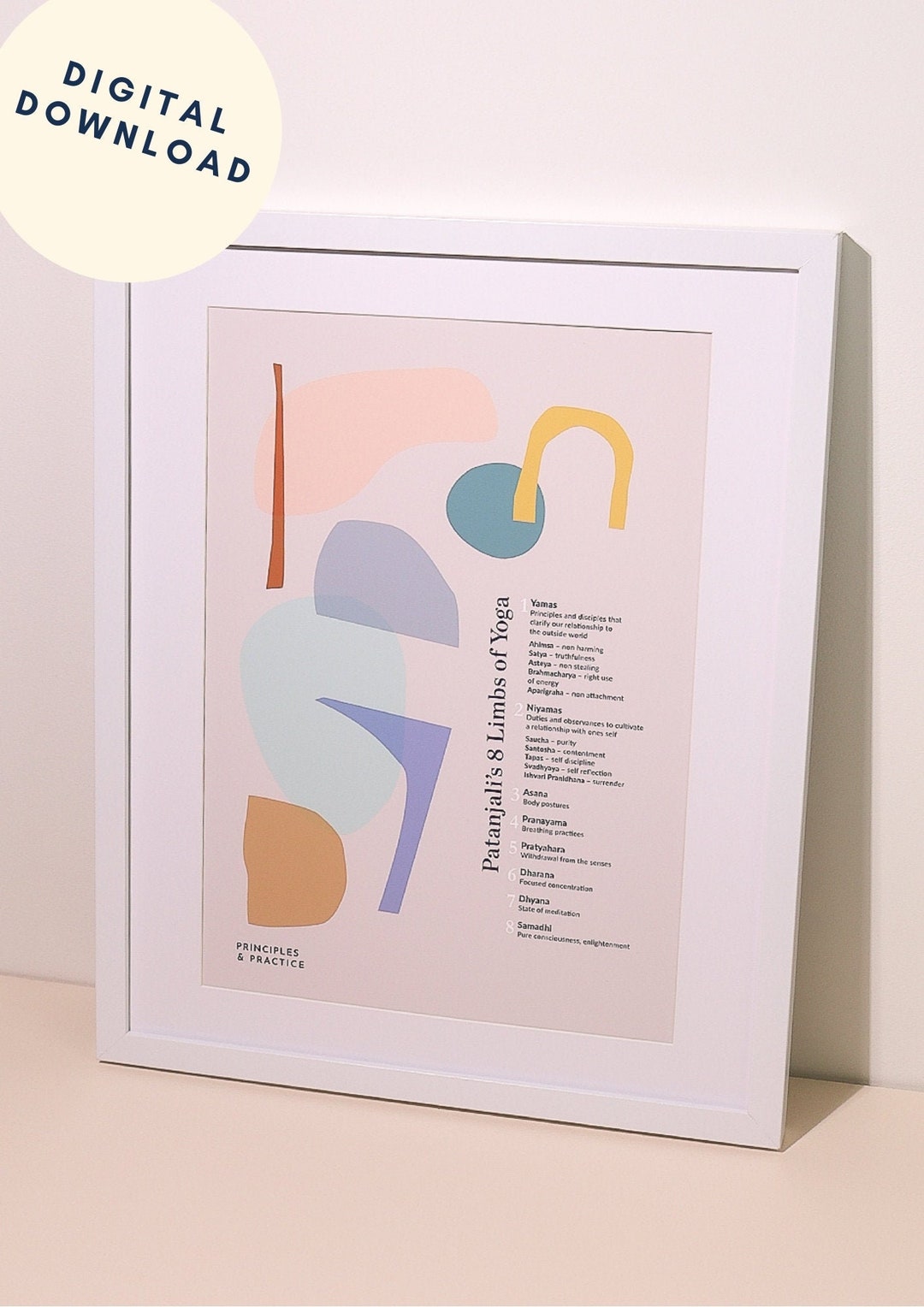 8 Limbs of Yoga Poster | Digital Download | Wall Art | Patanjali’s Yoga ...