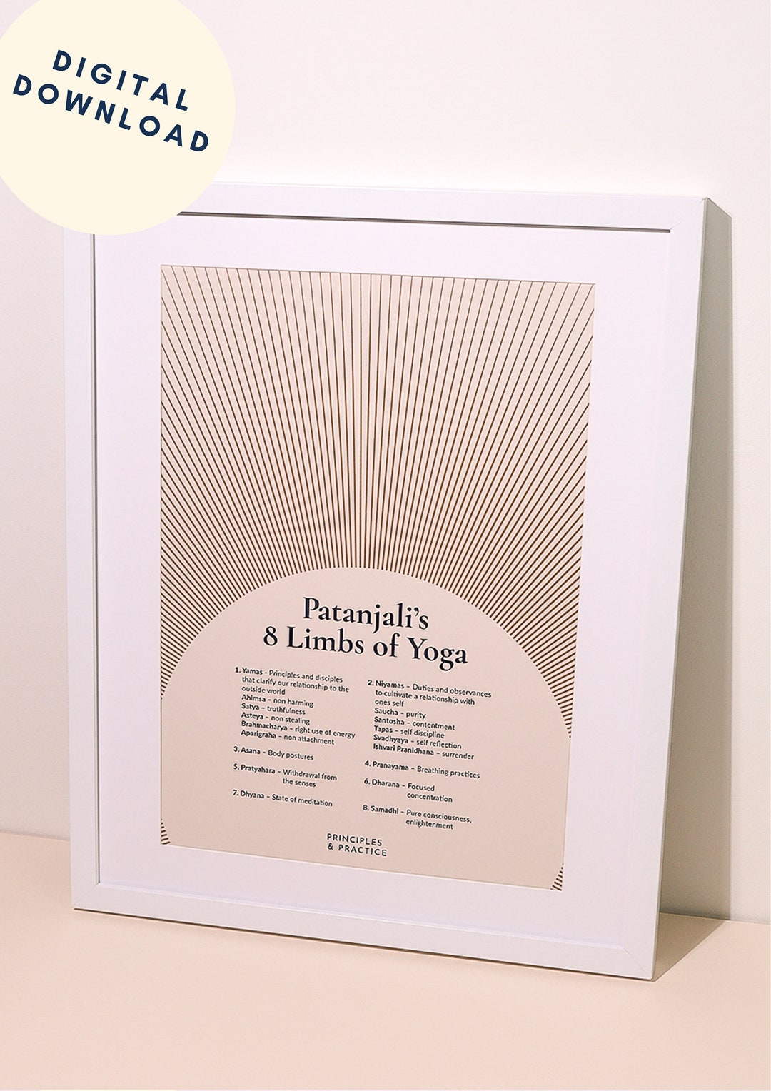 8 Limbs of Yoga Poster | Digital Download | Wall Art | Patanjali’s Yoga ...