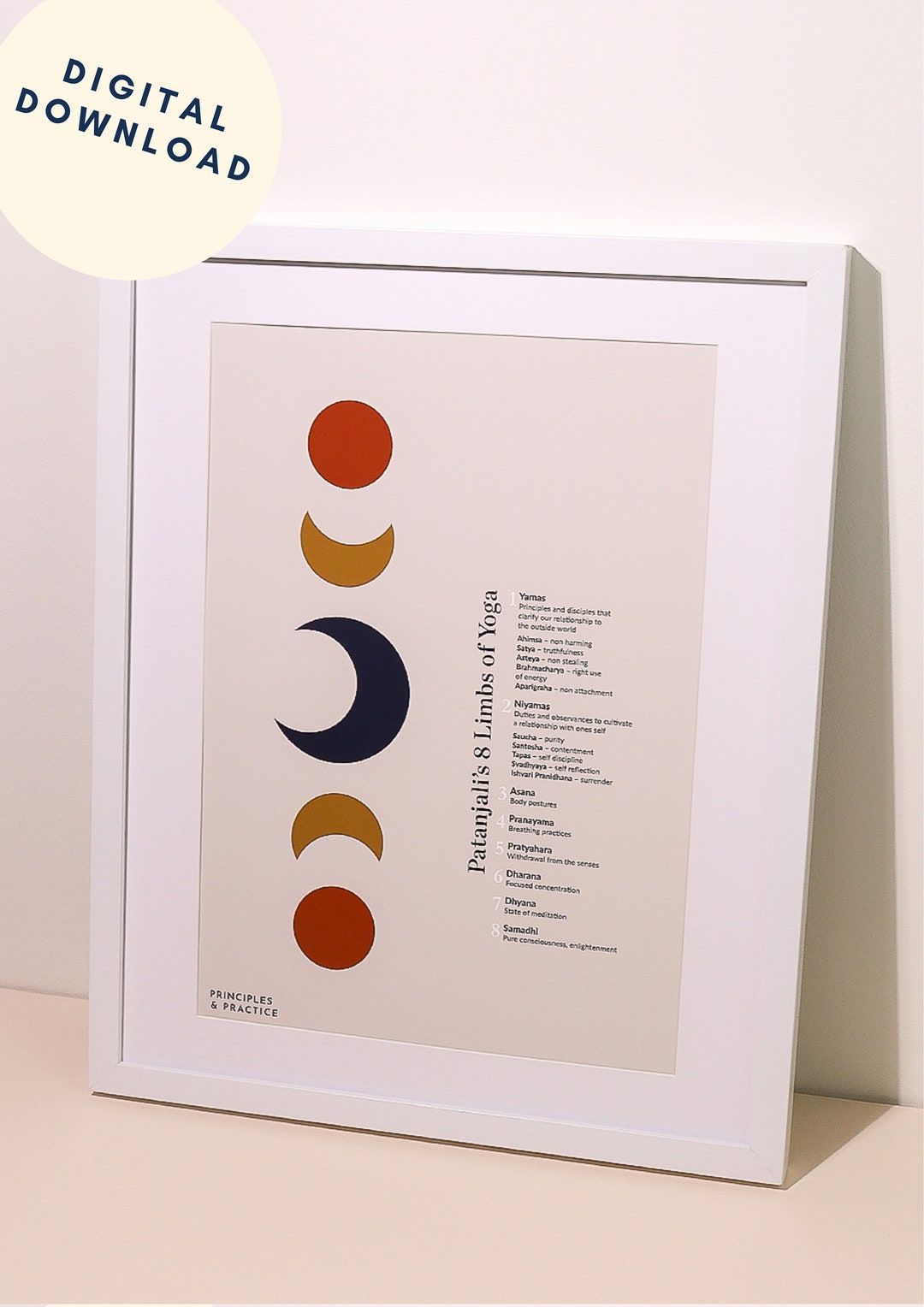 8 Limbs of Yoga Poster | Digital Download | Wall Art | Patanjali’s Yoga ...