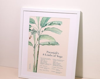 8 ledematen van yoga poster | Kunst aan de muur | Patanjali's Yoga Sutra's