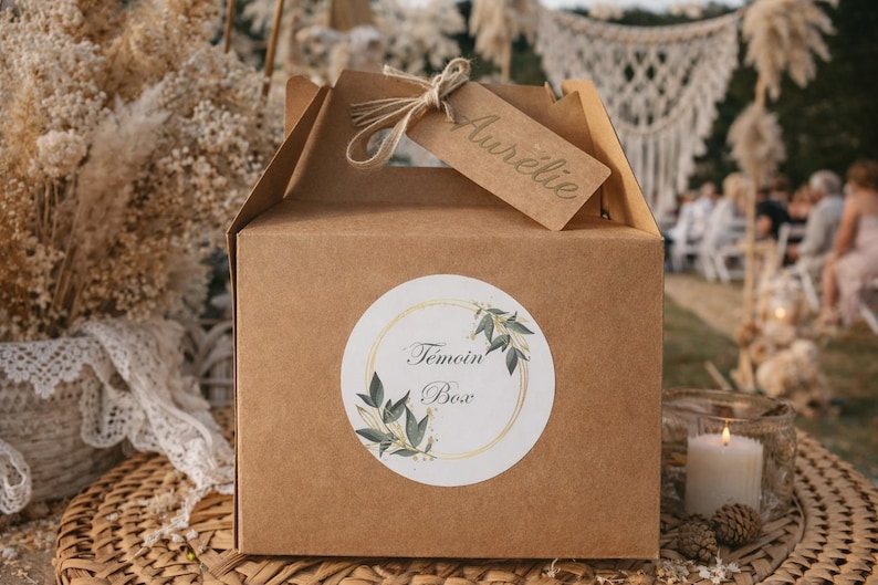 Boîte témoin personnalisée – Coffret mariage bohème