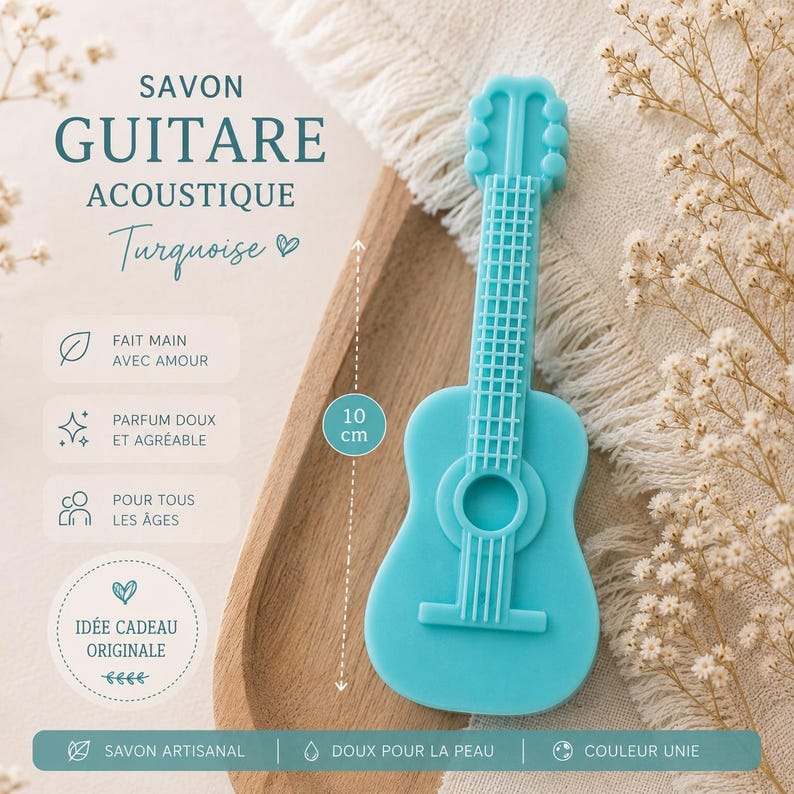 Savon guitare acoustique – Cadeau original pour musicien