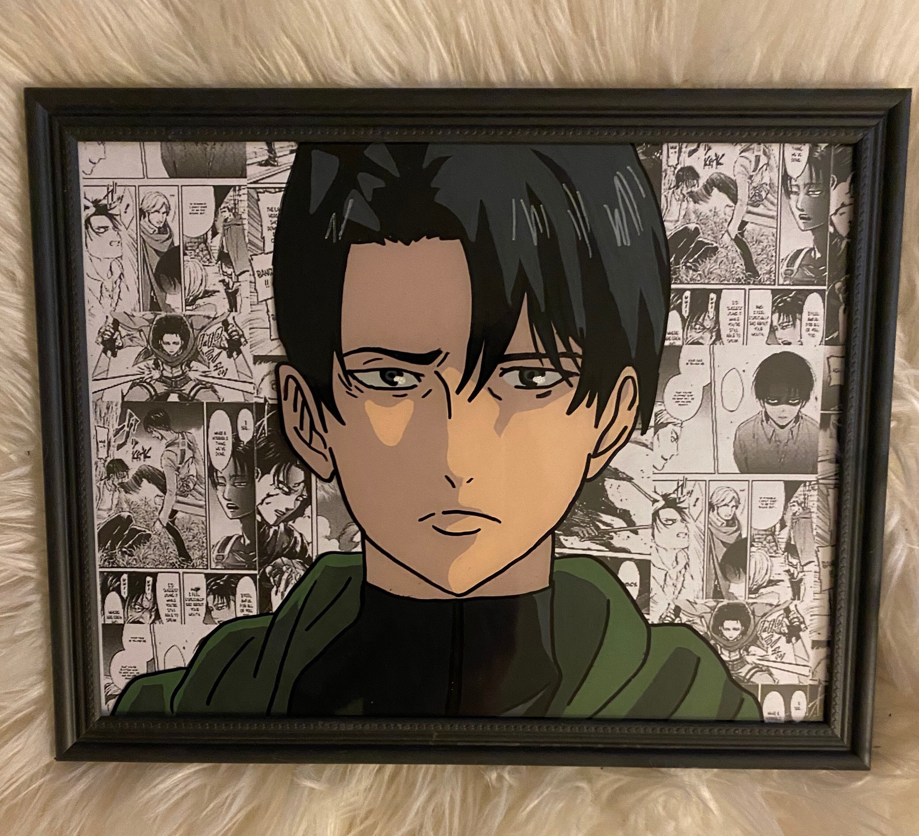 Levi Ackerman Anime Glass Painting Etsy