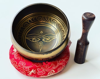 Hand Beaten Singing Bowl , Tibetan, Himalayan Gupla Singing Bowl for Meditation, Sound, Peace and Love, Mindfulness YogaChakra Healing