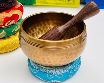 Nepal Hand Beaten Singing Bowl, Tibetan, Himalayan region for Meditation, yoga, mindfulness, sound therapy, and chakra healing