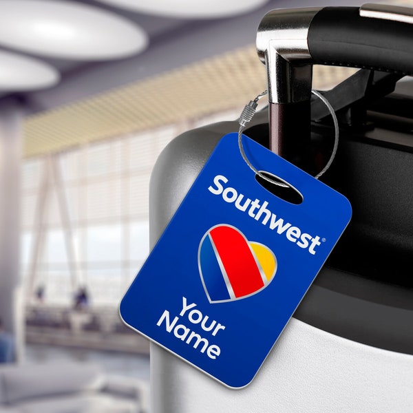 Southwest Personalised Luggage Tag - Airlines, Cabin Crew, Aeroplane, Livery, Retro, Aeroplane, Aviation