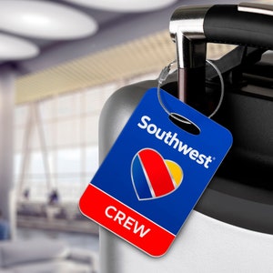 Southwest Crew Luggage Tag - Airlines, Cabin Crew, Aeroplane, Livery, Retro, Aeroplane, Aviation