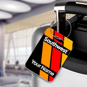 Southwest Retro Personalised Luggage Tag - Airlines, Cabin Crew, Aeroplane, Livery, Retro, Aeroplane, Aviation