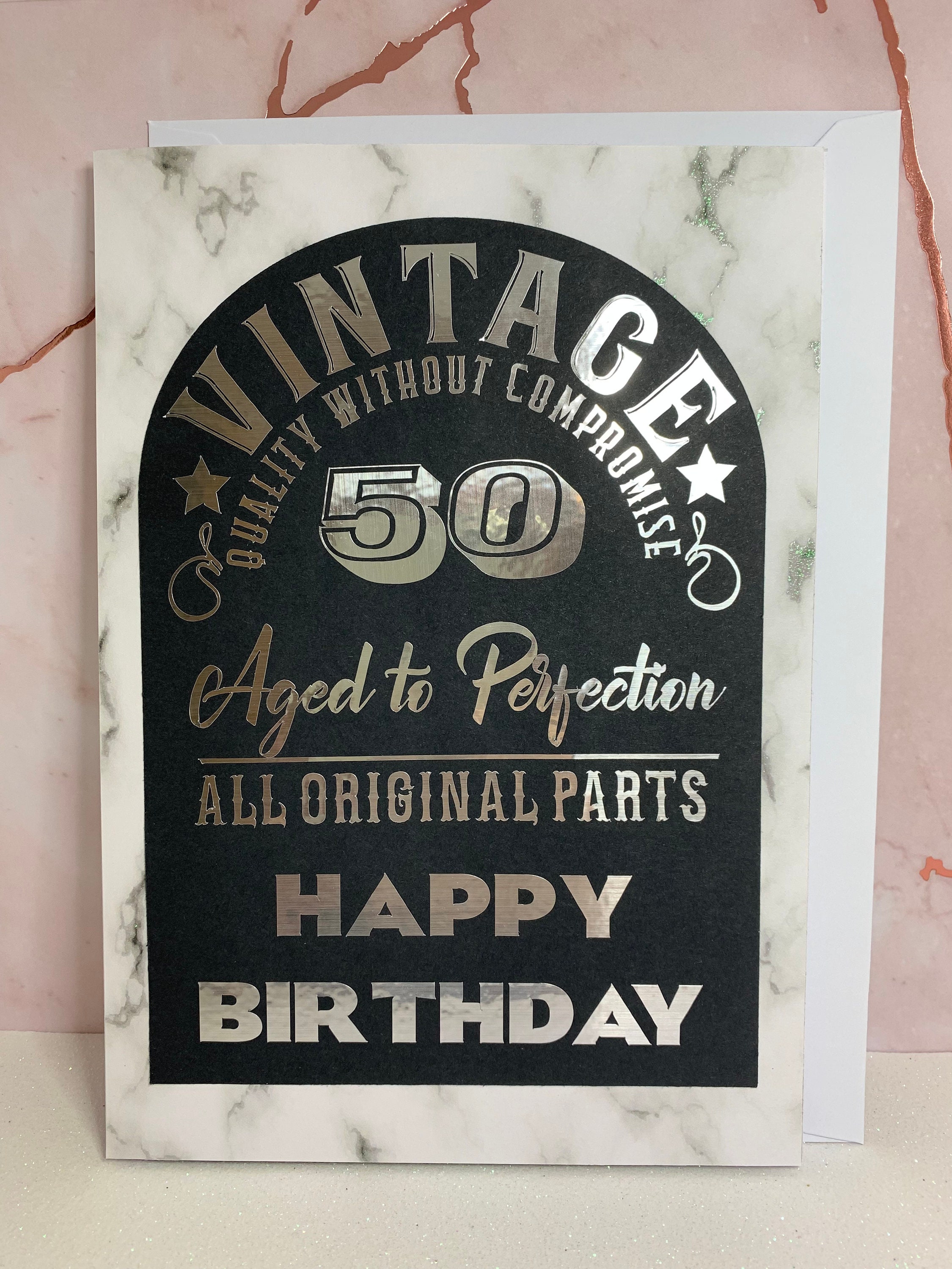 Vintage 50th Birthday Card - Printable Cards