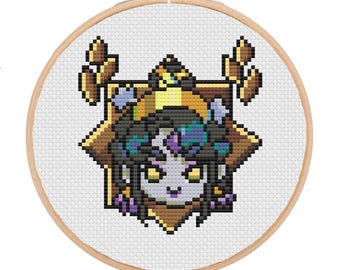 Nyx Hades Chibi Trinket Icon SuperGiant Cross-Stitch Pattern (Digital PDF Download)