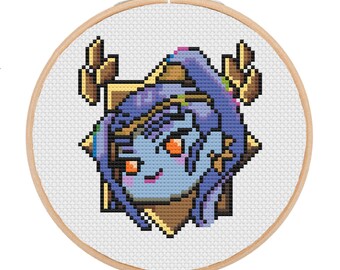 Megaera Hades Chibi Trinket Icon SuperGiant Cross-Stitch Pattern (Digital PDF Download)