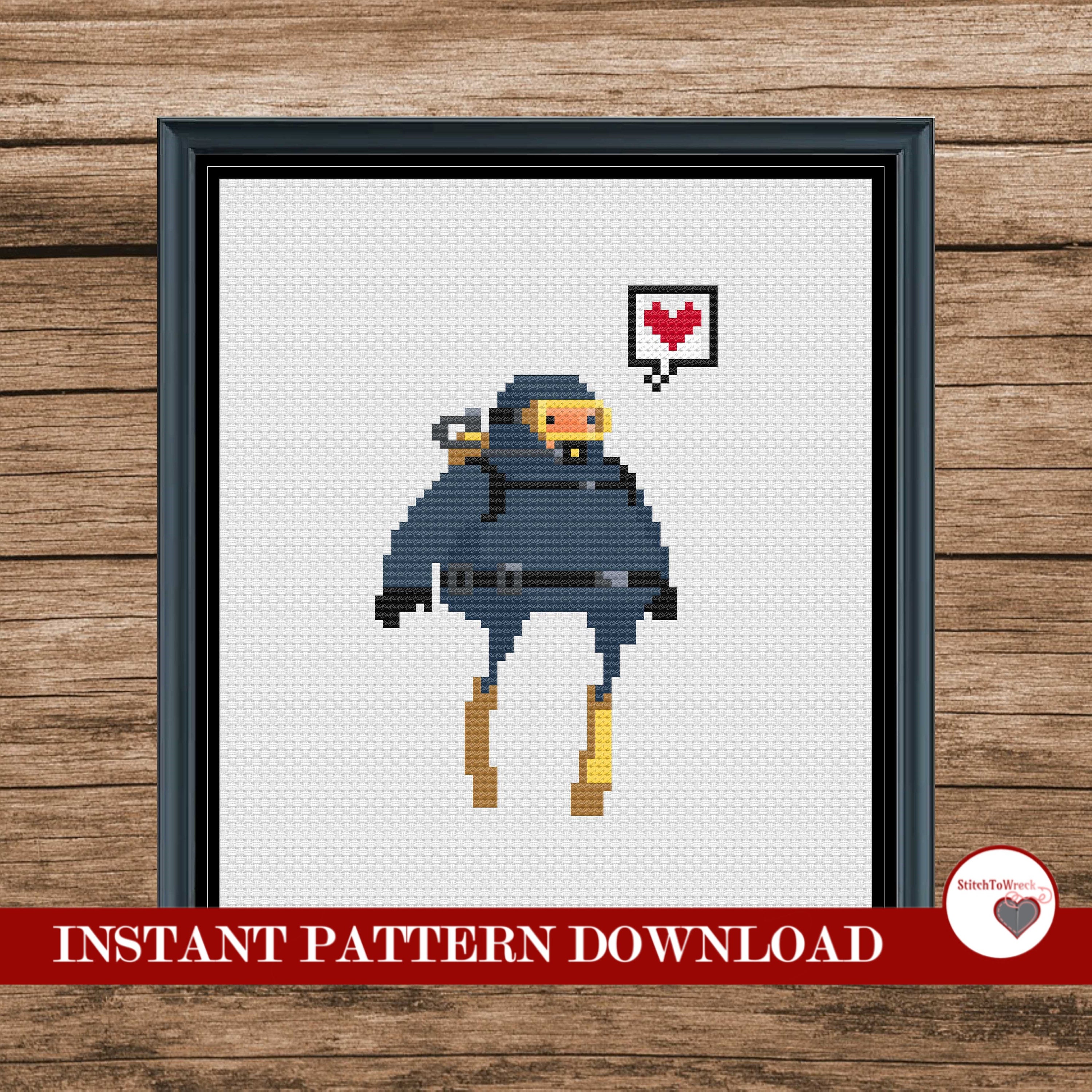 Dave the Diver | Cozy Sushi Fishing Video Games | Cross Stitch Pattern | Instant Digital PDF Download