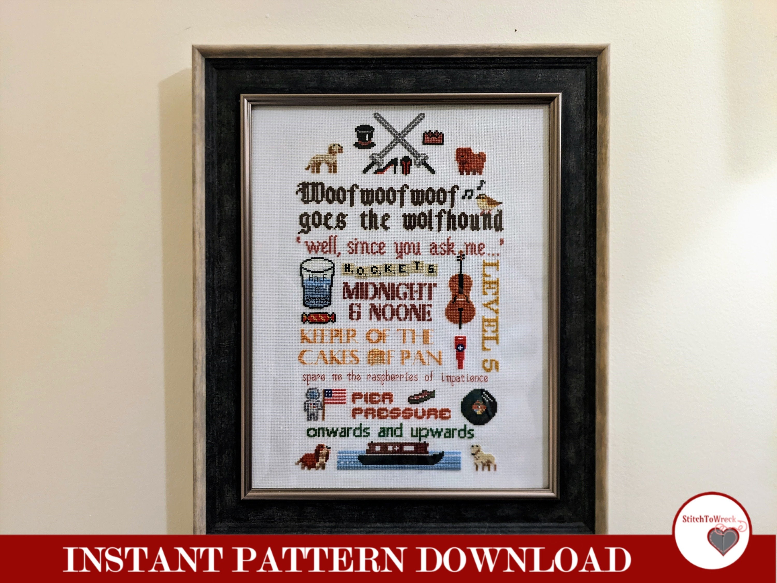 John Finnemore Souvenir Programme Season 9 Sampler Crossstitch Pattern