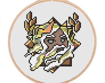 Zeus Hades Chibi Trinket Icon SuperGiant Cross-Stitch Pattern (Digital PDF Download)