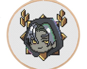 Thanatos Hades Chibi Trinket Icon SuperGiant Cross-Stitch Pattern (Digital PDF Download)