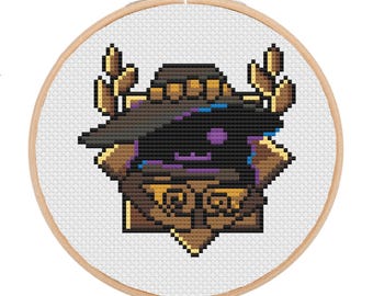 Charon Hades Chibi Trinket Icon SuperGiant Cross-Stitch Pattern (Digital PDF Download)