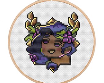 Dionysus Hades Chibi Trinket Icon SuperGiant Cross-Stitch Pattern (Digital PDF Download)
