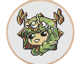 Artemis Hades Chibi Trinket Icon SuperGiant Cross-Stitch Pattern (Digital PDF Download)