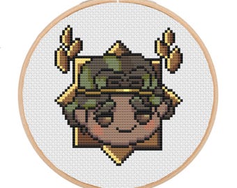 Sisyphus Hades Chibi Trinket Icon SuperGiant Cross-Stitch Pattern (Digital PDF Download)