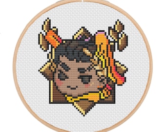 Hermes Hades Chibi Trinket Icon SuperGiant Cross-Stitch Pattern (Digital PDF Download)
