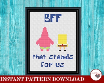 Sponge Star BFF Cross Stitch Pattern: Broadway Musical (Digital PDF Download)