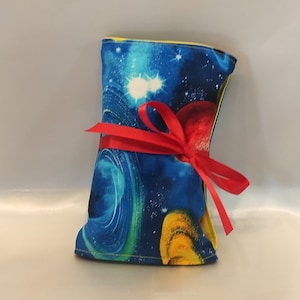 Tarot Card Wrap Bag - Réversible - Cosmic Blues et Yellow avec 2 poches