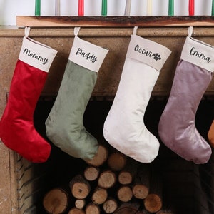 Christmas Stockings - Velvet Christmas Stockings - Family Set Christmas Stockings - 1 STOCKING - Holiday Stockings - Christmas Decoration