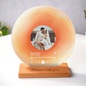 Song Personalized Record - Wedding Gift - Song Plaque - Valentines Gift - Birthday Gift for Her - Anniversary Gift for Him - Couples Gift