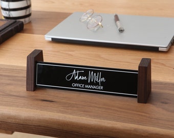 Executive Personalized Desk Name Plate  - Personalized Name Plate for Desk - Custom Office Decor - Nameplate Sign - New Job Gift