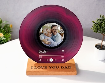 Custom Song Photo Vinyl Record - Gift for Dad - Dad Birthday Gift - Christmas Gift for Dad - Personalized Dad Gifts - Papa Grandkids