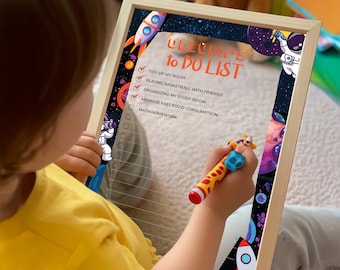 Personalized Kids Checklist Chore Chart, Visual Schedule for Toddlers Kids, To Do List, Daily Routine and Task Board, Bedtime Routine Chart