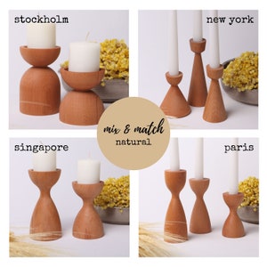 Hardwood Taper Candle Holders - Rustick Wooden Candlestick - Pillar Candle Holder - Candle Stand - Home Decor Gift Hygge - Gift for Her