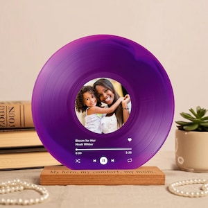 Mothers Day Acrylic Vinyl Record with Custom Song and Picture - Personalized Gift for Mom from Daughter or Son – Mothers Day Gift - Step Mom