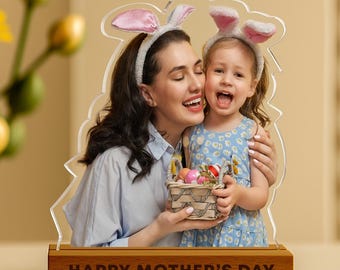 Recortes de fotos acrílicos - Estatuilla de foto personalizada - Regalo de cumpleaños para mamá - Impresión de retrato personalizada - Regalo personalizado para mamá - Regalo para el Día de la Madre