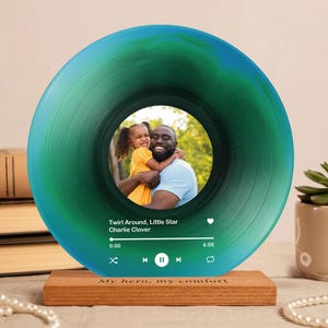 Fathers Day Gift from Daughter - Personalized Father Gift - Custom Song Photo Vinyl Record - Gift for Dad - Dad Birthday Gift - Music Plaque