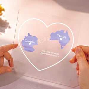 Plaque acrylique personnalisée deux cartes - cadeau maman de sa fille - cadeau unique pour la fête des mères - cadeau fête des mères pour un interurbain - cadeau d'anniversaire de maman