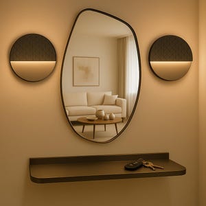 Round wall sconce with openwork ornament on metal