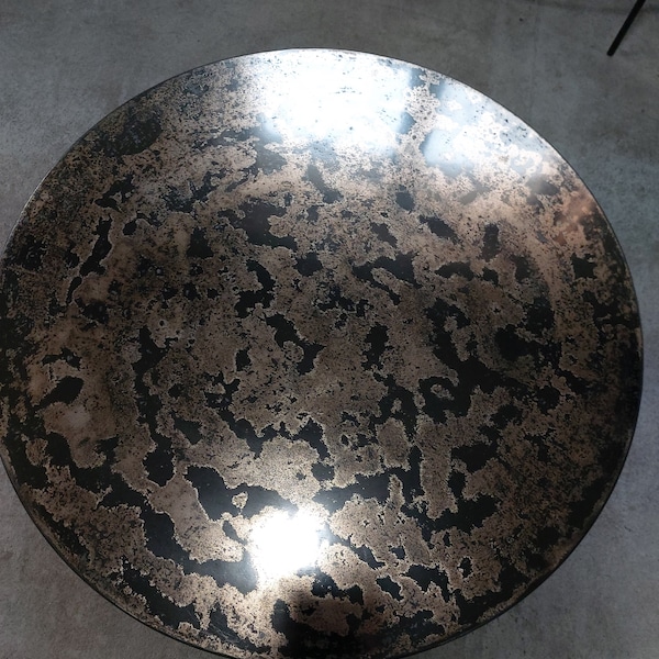 Coffe table " Muare", brass table, metall table