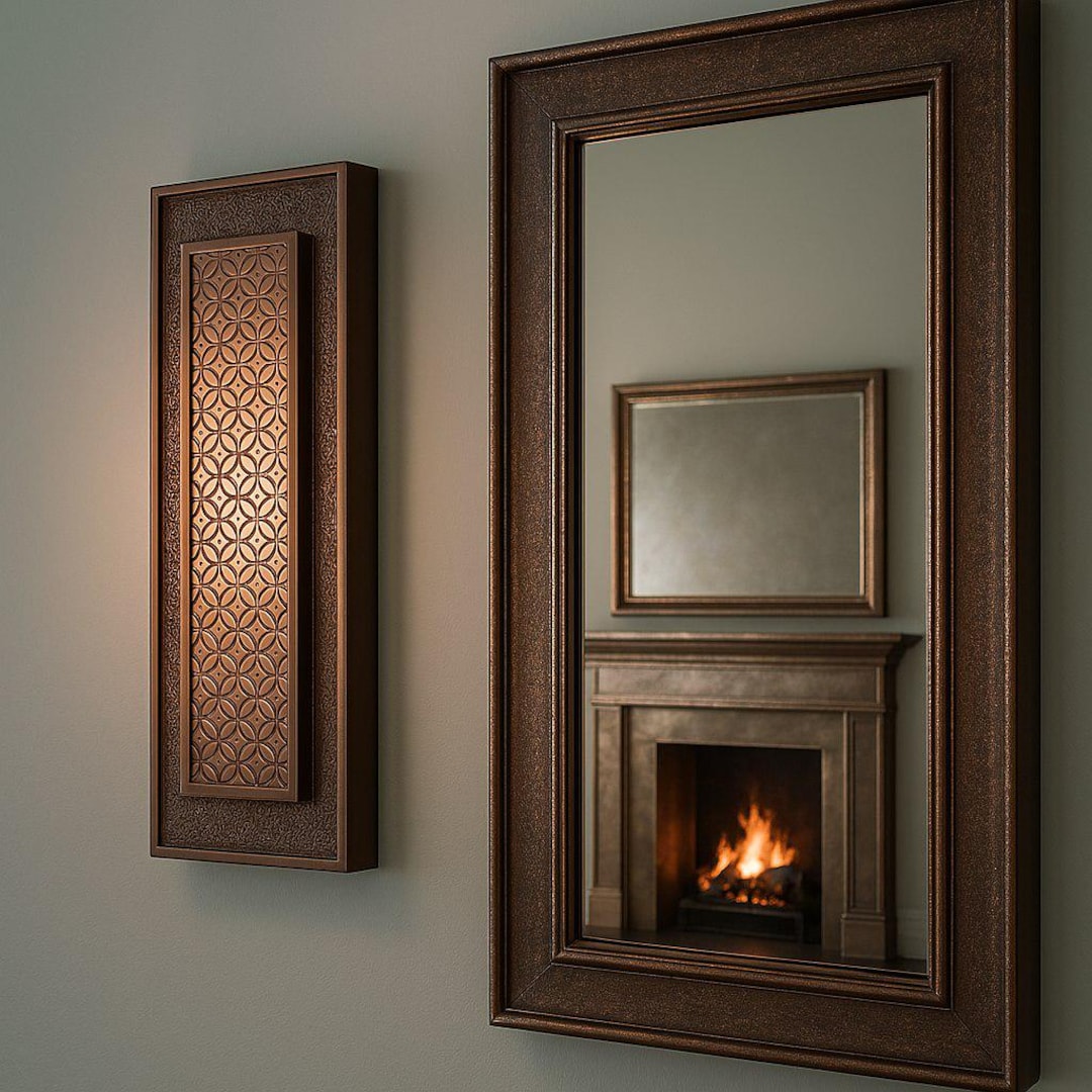 View of Wall Sconce With Metal Texture - Etsy