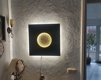 Square wall lamp Bonfire 2 for home decor. lamp , nightlight for wall decor. wall light, floor lamp