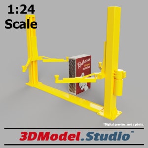 1:24 Scale 3D Model Vehicle Hoist [4.5 Ton] Garage Diorama